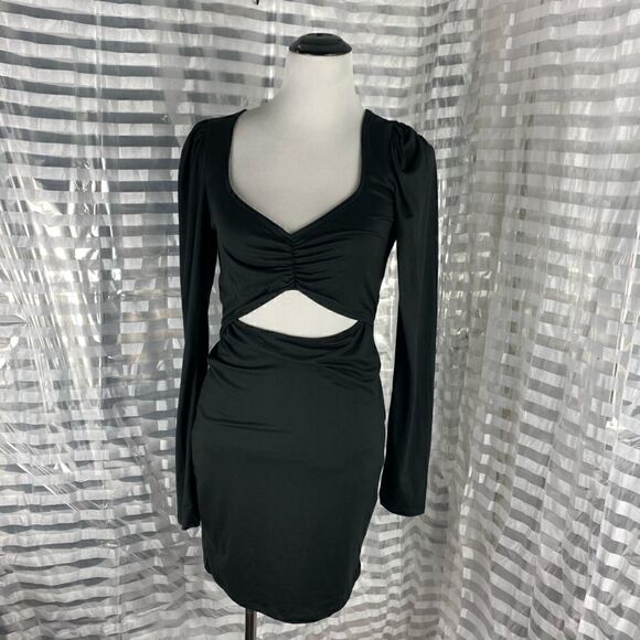 Blue Blush Black Cut Out BodyCon Dress - Picture 1 of 7